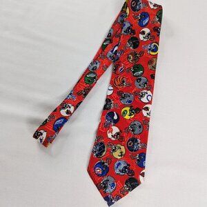 VTG NFL Teams Helmets Red Colorful Tie